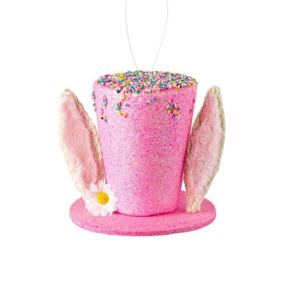 5.5  Bunny Top Hat Ornament: Pink Dipped Sprinkles Hot on Sale