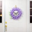 8.5  Round Waterproof Accent: Stained Glass Butterfly Lavender For Cheap