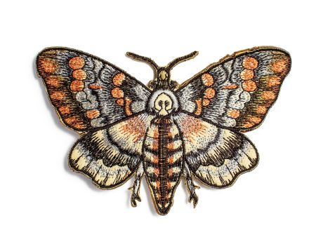 [D Stevens] 6  Embroidered Moth Clip: Brown Cheap