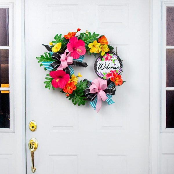 8  Metal Sign: Welcome, Hummingbird, Hibiscus Online Sale