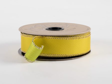 [D Stevens] 1  Taffeta Double Sided Ribbon: Yellow & Apple Green (10 Yards) Online Hot Sale