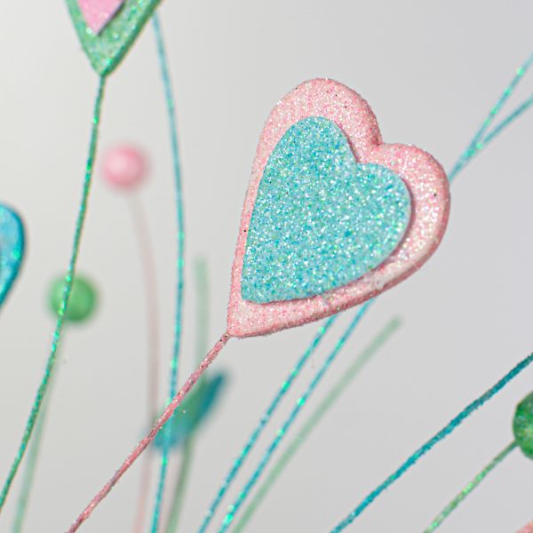 16  Heart & Ball Pick: Pastel Pink, Blue, Green For Cheap