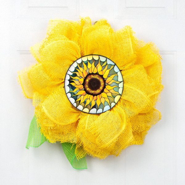 8.5  Round Waterproof Accent: Stained Glass Sunflower Head Supply