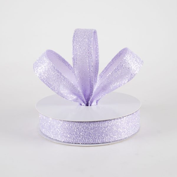 7 8  Candy Glittered Satin Ribbon: Lavender (10 Yards) Cheap