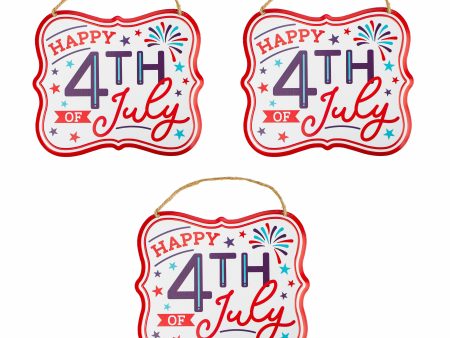 7  Embossed Happy 4th of July Metal Signs (3) Online Hot Sale