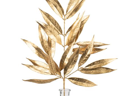 23  Metallic White Willow Leaf Spray: Gold Online now