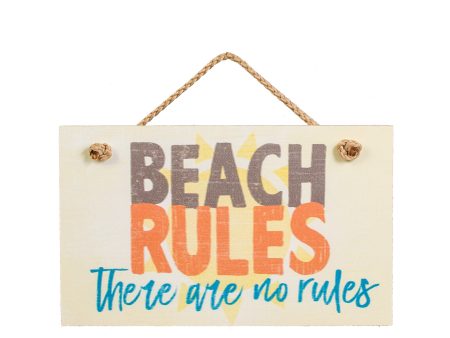 9.5  Hanging Wood Sign: Beach Rules Supply