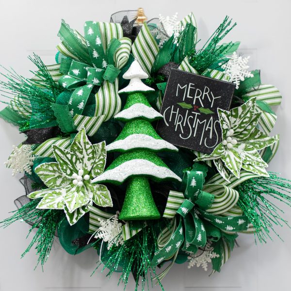 22  Poinsettia Stem: Green & White Sale