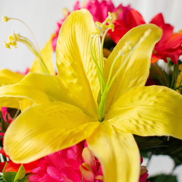 21  Tiger Lily & Mum Bush: Fuchsia, Yellow, Coral Online Hot Sale