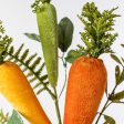 20  Velvet Carrot & Leaves Pick: Yellow, Moss Green, Orange For Cheap