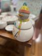 Stoneware Snowman Shaped Cookie Jar, Multi Color Online