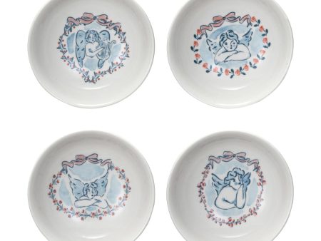 Stoneware Dish w  Cherub, White, 4 Styles Online Hot Sale