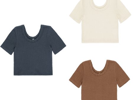 Scallop Tee: 3 color-ways || Indigo, Natural, Saddle Online Hot Sale