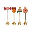 5 L Zinc Alloy Spoon w  Enameled Holiday Icon Handle, Multi Color, 4 Styles Discount