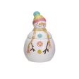 Stoneware Snowman Shaped Cookie Jar, Multi Color Online