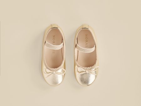 Ballet Flats || Metallic Ecru Online now