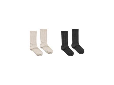 Ribbed Socks || Stone, Black For Discount